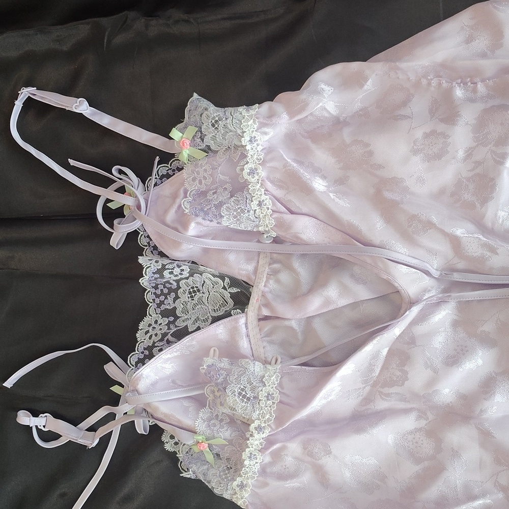 For Love And Lemons Light Purple Chemise Slip with Lace - Picture 7 of 11